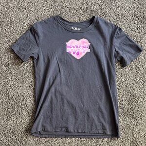 Gray T-Shirt with Pink Graphic